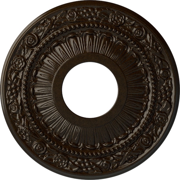 Ekena Millwork Nadia Ceiling Medallion (Fits Canopies up to 4 7/8"), 12 1/8"OD x 3 5/8"ID x 7/8"P, Bronze CM12NABZS - main